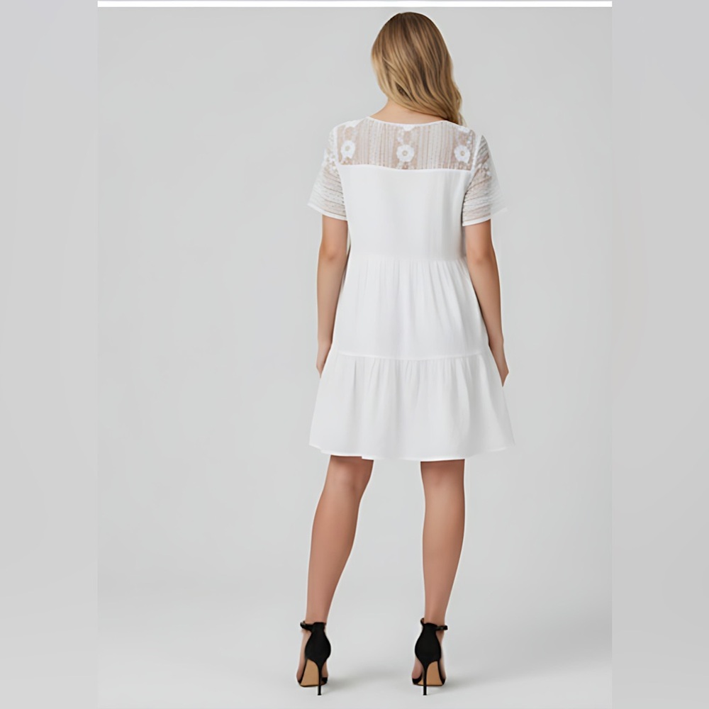 Lace Ruffle Hem Smock Dress - Picture 4 of 4